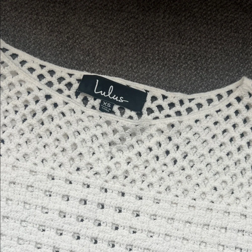 Lulu's Cream Crochet Knit Top